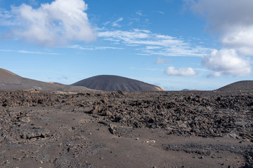 Volcanic landscape of Timanfaya National Park on island Lanzarote