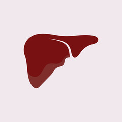 Liver Icon Flat logo Style Organs Of The Human template Design