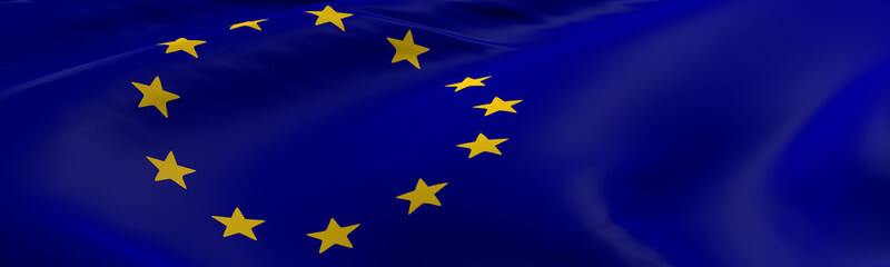 Flag of the European Union as panorama background