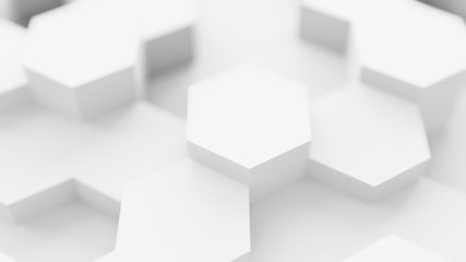 White hexagon with space
