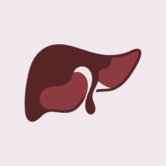 Liver Icon Flat logo Style Organs Of The Human template Design
