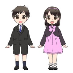 卒園入学スタイルの子供