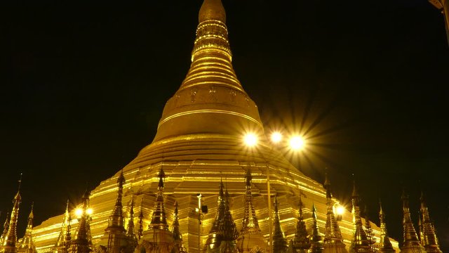 Shwedagon Pagoda, a gilded stupa located in Yangon, Myanmar