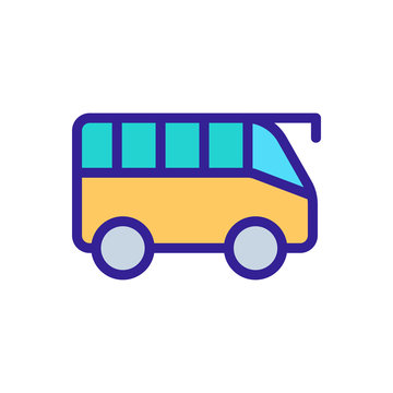 Tourist bus icon vector. A thin line sign. Isolated contour symbol illustration