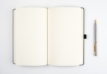 open notebook and pen mockup