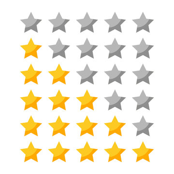set of rating stars icon for review product,internet website and mobile application on white backgrond vector