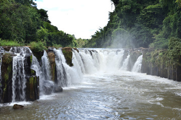 Beautiful Forest river waterfall in laos,River stream waterfall in mountain forest