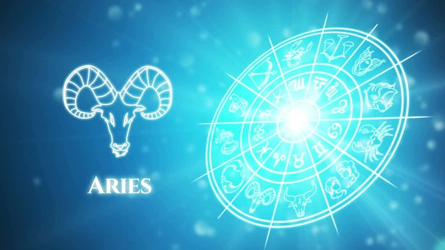 Aries zodiac constellation icons signs with galaxy stars background, Astrology symbol horoscope