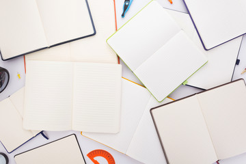 notepad or notebook paper at white background
