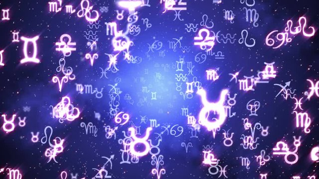zodiac signs constellation icons signs with galaxy stars background
