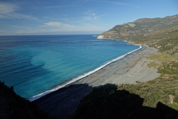 La plage de Nonza en Haute-Corse