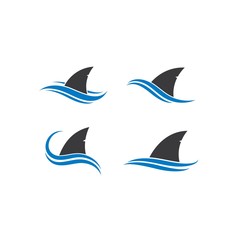 Shark fin logo template vector icon illustration