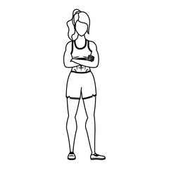 young strong woman athlete character healthy lifestyle