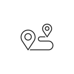 Map pin icon in flat style. gps navigation vector illustration on white isolated background. Locate position business concept.