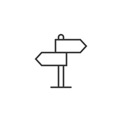 Crossroad signpost icon in flat style. Road direction vector illustration on white isolated background. Roadsign business concept.