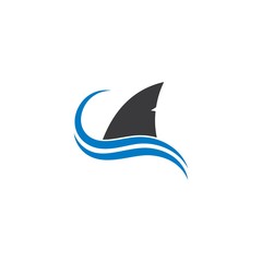 Shark fin logo template vector icon illustration