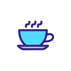 cup with coffee icon vector. A thin line sign. Isolated contour symbol illustration