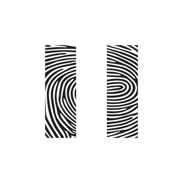 Fingerprint Pause icon. Isolated thumbprint and fingerprint Pause icon style. Premium quality vector symbol drawing concept for your logo web mobile app UI design.