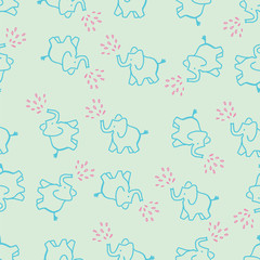  elephants seamless repeat pattern design.
