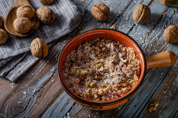 Baked granola with nuts and coconut