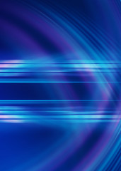 Dark blue abstract background with ultraviolet neon glow, blurry light lines, waves