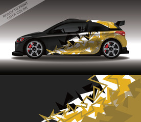 Car wrap decal design vector, custom livery race rally car vehicle sticker and tinting.