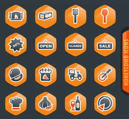 Restaurant icons set