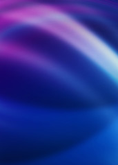 Dark blue abstract background with ultraviolet neon glow, blurry light lines, waves