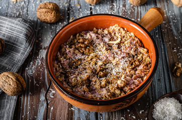 Baked granola with nuts and coconut