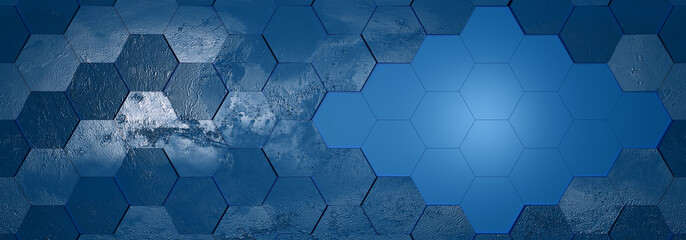 tło metaliczne classic blue kolor roku 2020 hexagon