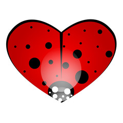 Heart shaped ladybug, vector art illustration.