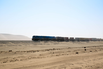 Freight train locomotive in Namibia near Swakopmund, Africa