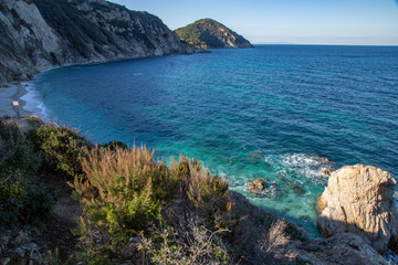Spiaggia di Sansone in inverno. Isola d'Elba, Toscana, Italia