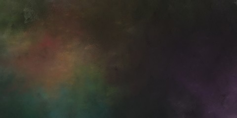 abstract artistic grunge horizontal header background  with very dark blue, old mauve and dark olive green color