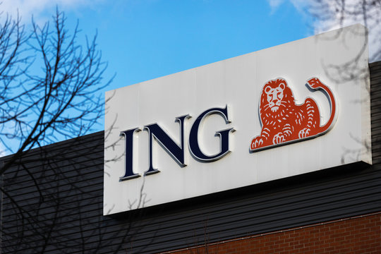 verviers, Liege/belgium - 18 01 2020: ing insurance sign in verviers belgium