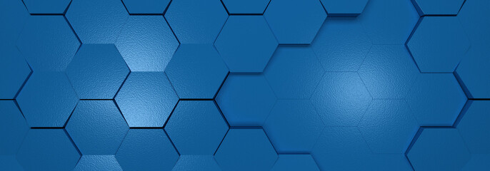 tło classic blue kolor roku 2020 z połyskien hexagon - obrazy, fototapety, plakaty