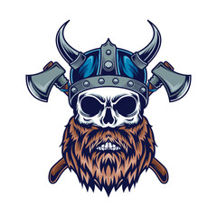 Skull Viking Vector Illustration