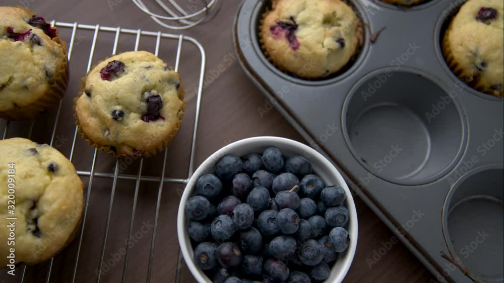 Poster home made blueberry muffin image