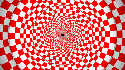 Straight red and white tunnel squares