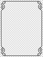 Vector Frames. rectangles for image. distress texture . Grunge Black and White borders isolated on the transparent background . Dirt effect .