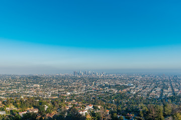 A panoramic view over Los Angeles in California