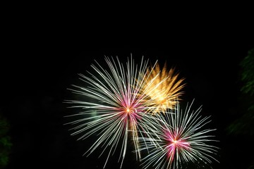 Sparkle firework of happy new year 2020, or 4 july Independent day's event. Holiday background concept.