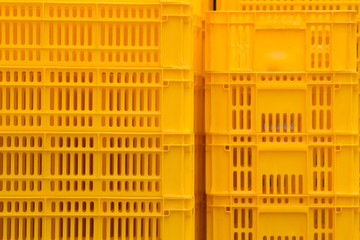 blank yellow plastic crate background.