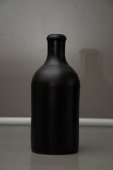 bottle of wine on grey background