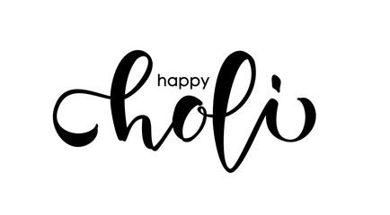 Fototapeta premium Handwritten Calligraphic brush type lettering of Happy Holi on white background