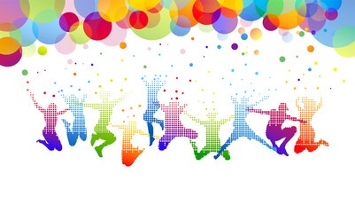 bambino, saltare, cromoterapia, gioco, giocare  © xyz+