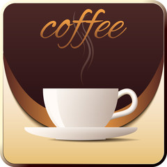 Hot Coffee vector icon for cafe.