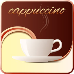 Cappuccino vector icon for cafe.