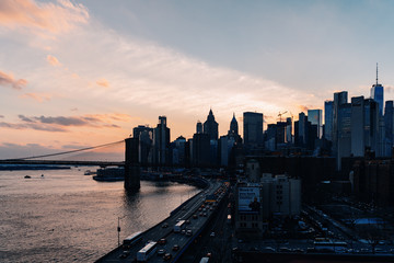 The Sunset over south Manhattan in New York City IV
