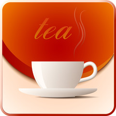 Hot Tea vector icon for cafe.